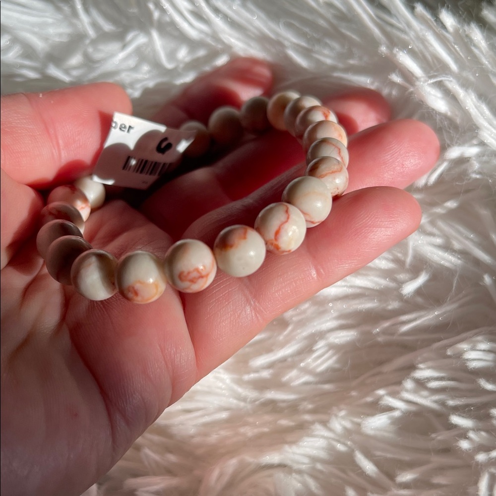 NWT Natural Red Web Jasper Bead Bracelet - Picture 5 of 11
